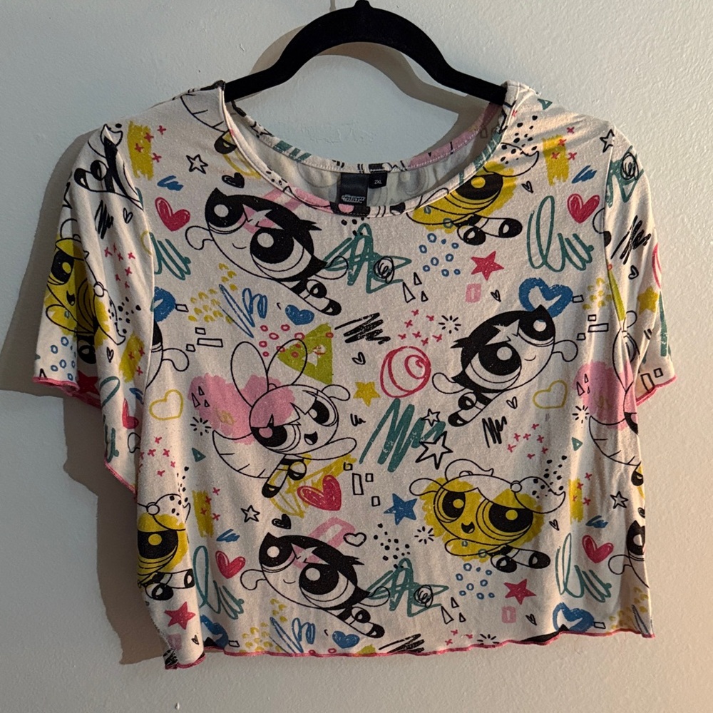 SHEIN Colorful Cartoon Print Crop Top